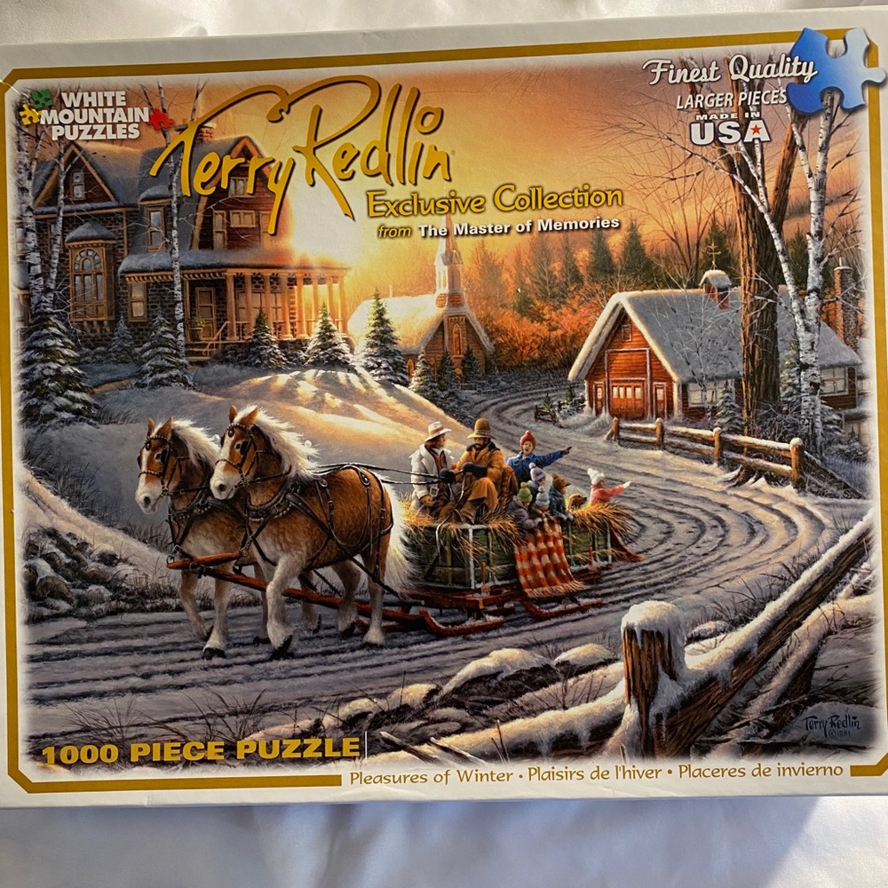 1000pc Puzzle-Pleasures of Winter by Terry Redlin